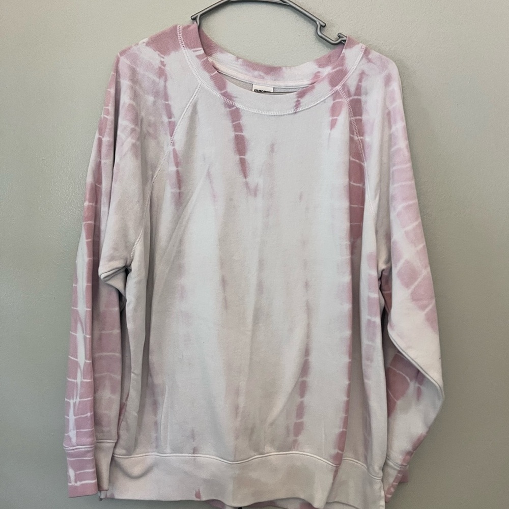PINK Victoria's Secret Tie-Dye Sweatshirt - Pink and White